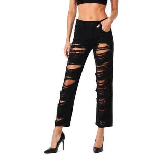 Diesel Aryel 084WH Damen Jeans Hose Straight - Schwarz