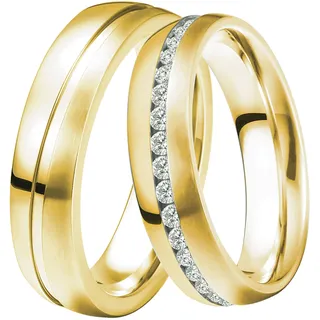 Trauring DOOSTI "Schmuck Geschenk Silber 925 Trauring Ehering Partnerring LIEBE" Gr. 56, gold (gelbgoldfarben), Fingerringe, Damen, 56, ohne Zirkonia, Silber 925 (Sterlingsilber), 6mm, Trauring, wahlweise mit oder ohne Zirkonia