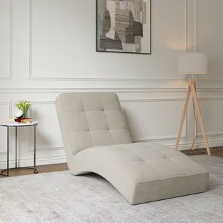 Elegante Relaxliege Livano – Bequeme Chaiselongue mit Polsterung, modernem Design und ergonomischer Form für Wohnzimmer & Lounge - Chaiselongue Livano - Creme (Twist 01) - Beige