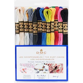 DMC - Mouliné Garnpack Basisfarben 24x4m Stränge Mouliné Spécial 117MC
