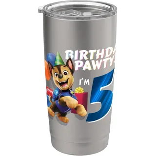 Offizielles Paw Patrol Chase Birthday Party I'm 5 Doppelwandiger Edelstahl-Thermobecher