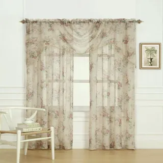 Laura Ashley Stowe Wasserfall Fenster Behandlung Querbehang, Mehrfarbig, 36 by 45"