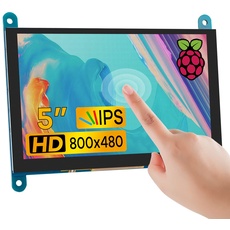 LAFVIN 5 Zoll IPS LCD Touch Screen Display Panel 800×480 kapazitiver Bildschirm HDMI Monitor für Raspberry Pi, BB Schwarz, Windows 10 8 7