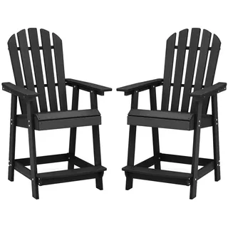 Costway Hoher Adirondack Stuhl 85 x 85 x 0 cm schwarz