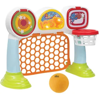 Chicco Multisport League, elektronisches und interaktives Spiel, Korb, Anzeigetafel mit Lichtern und Geräuschen, 3 Spielmodi, inkl. weichem Kunststoffball, Spielzeug für Kinder von 2-5 Jahren