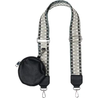 styleBREAKER Taschen Schultergurt Zick-Zack Börse | 5 cm breiter Wechselriemen aus Stoff, stufenlos 85 bis 130 cm anpassbar, silberne Karabinerhaken, rundes 12 cm Zipper-Fach.