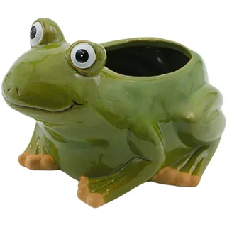 Dekohelden24 Frosch 22,5 x 17 x 14,5 cm Grün