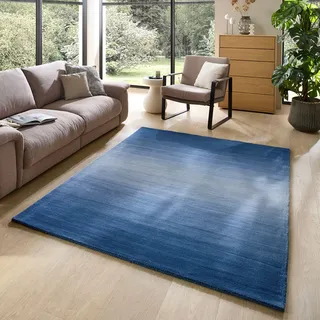 THEKO "Wool Comfort", rechteckig 15 mm Höhe Handweb Teppich, reine Wolle, handgewebt, brilliante Farben, Scandi,