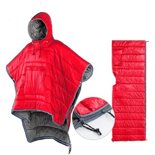 HI SUYI Schlafsack Umhang Winter Camping Poncho Tragbare Kapuzendecke Lazy Quilt Lounge Decke Warme Jacke für Männer Frauen