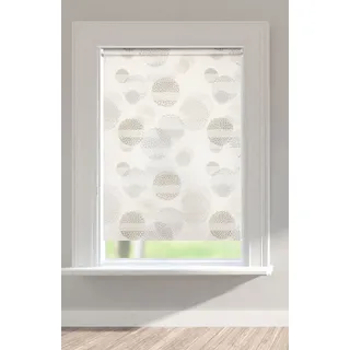 Doppelrollo OTTO HOME "Belem" Gr. 10, grau (stein), B:110cm H:150cm, Polyester, Rollos, Doppelrollo, halbtransparent, im Fixmaß, Kreise, bedruckt, Klemmträger, Topseller