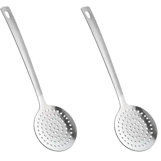 Metaltex Dana Serie Schaumlöffel 32cm aus solidem Edelstahl, robuste Schaumkelle, Silber (Packung mit 2)