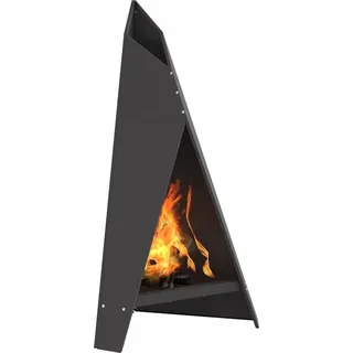 vidaXL Feuerschale Schwarz 58 x 40 x 100 cm Wetterfeststahl - Schwarz