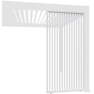 gardenson Weide Vertikale Lamellenwand für Weide Pergola 0,93m in Weiß aus Aluminium