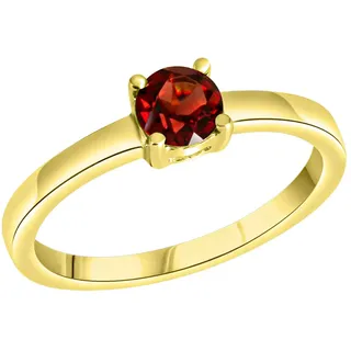 Fingerring FIRETTI "Schmuck Geschenk Silber 925 Damenring Verlobungsring Solitär" Gr. 60, gold (gelbgoldfarben, rot), Fingerringe, Damen, 60, Silber 925 (Sterlingsilber), 2mm, Fingerring, mit Granat