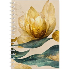 Bild von Eleganz der Natur - Premium Spiral-Notizbuch A5 Soft-Touch liniert, verzaubert durch goldenen Blütencharme