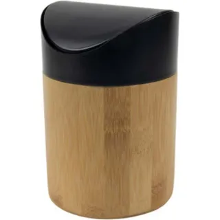 Abfalleimer Tischmodell 1l Bambus | 2 Stk - Schwarz, Braun