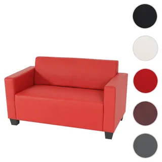 Mendler 2er Sofa Couch Lyon Loungesofa Kunstleder ~ rot
