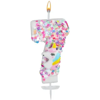 Zahlenkerze Einhorn, Glitzer Pailletten Geburtstagskerzen Zahlen Kuchenaufsatz Einhorn Geburtstagsdekoration für Mädchen Babyparty Themenfeiern (7)