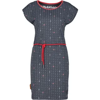 Blusenkleid ALIFE & KICKIN, Damen, Gr. XL, Normalgrößen, grau (marine), 65% Baumwolle, 35% Polyester, Rundhals, Kleider Blusenkleid