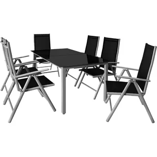 Garten-Sitzgruppe Bern 7-tlg Silber Alu