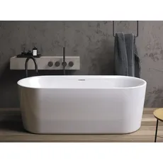 RIHO Modesty freistehende Badewanne, mit Riho Fall, 170x76x59cm, 187 Liter, B09000, Farbe: seidenmatt weiß