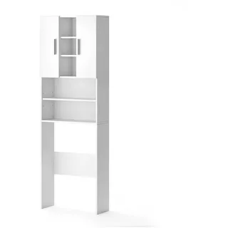 Vicco Luis Waschmaschinenschrank 64 x 190 cm Weiß Holz