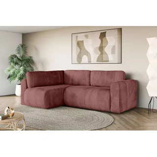 OTTO home Eckcouch Polyester mit Bettkasten 2-Sitzer Rosa