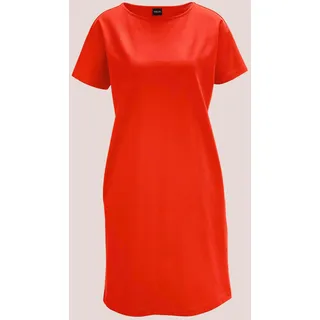 Sommerkleid MADELEINE "Kleid Jerseykleid in angesagter H-Linie", Damen, Gr. 36, N-Gr, orange (blutorange), Obermaterial: 70% Baumwolle CO. 25% Polyester PES. 5% Elasthan EL., Modern, gerade, Kleider Sommerkleid