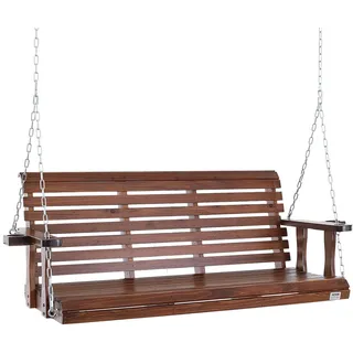 VEVOR Hollywoodschaukel Zedernholz, 1702x710x600mm, Terrassenschaukel für Hof und Garten, verbesserte Tragkraft von ca. 400 kg, robuste Schaukelstuhlbank mit Aufhängeketten für den Außenbereich, braun
