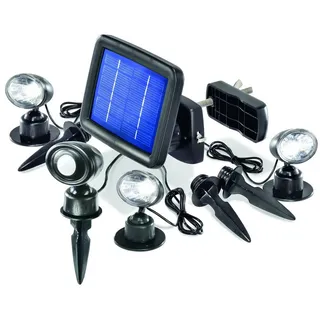 esotec LED Solarspot Trio PIR 3er Set schwarz 6000K