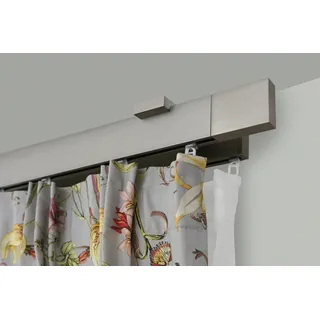 GARESA Vorhangstange FLAT 2-läufig Ø 15 mm 220 cm Silber/Grau