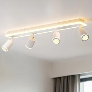 LVWIT Deckenstrahler 4 Flammig, GU10 Deckenstrahler LED Weiß, Modern Deckenlampe Strahler, Deckenspots Küchenlampe Deckenlampe Strahler für Wohnzimmer, Ohne Leuchtmittel