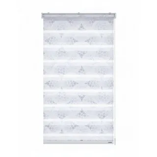 GARESA Doppelrollo Kreise 45 x 150 cm grau/weiß
