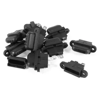 sourcingmap 10 Pcs Auto Car Boat Truck Blade ATC Fuse Holder Cover Black | Kunststoff, Metall, schwarz