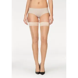 LASCANA LASCANA, Halterlose Feinstrümpfe 20 1 Stk. tlg. mit schlichtem Bund, beige