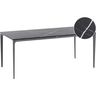 Beliani Gartentisch 180 x 90 x 75 cm Schwarz/Dunkelgrau HPL-Platte