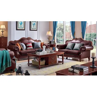 Sofagarnitur 3+2 Sitzer Sofa Sitz Couch Polster Garnitur Moderne Couchen Neu - Braun