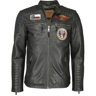 Lederjacke TOP GUN "Lederjacke TG20192023", Herren, Gr. L, schwarz, Obermaterial: 100% Rindsleder Leather cow., Jacken Lederjacke