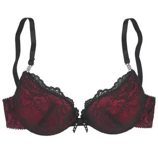 JETTE Push-up-BH Damen dunkelrot-schwarz Gr.85A