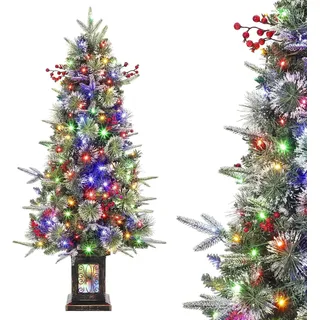 120 cm Künstlicher Weihnachtsbaum mit 150 Warmweißen & Mehrfarbigen LED-Lichtern – Weihnachtsbaum mit 9 Beleuchtungsmodi, 6-Stunden-Timer