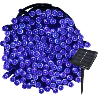 Tuokay, Solar Lichterkette Außen, 22m 200 LED 8 Modi Wasserdicht LED Außenlichterkette, Dekorative Beleuchtung für Garten Balkon Pavillon Terrasse Rasen Hof Zaun Deko (Blau)