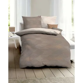 KAEPPEL Ikat Wendebettwäsche Baumwolle Braun 135 x 200 cm + 2 x 80 x 80 cm