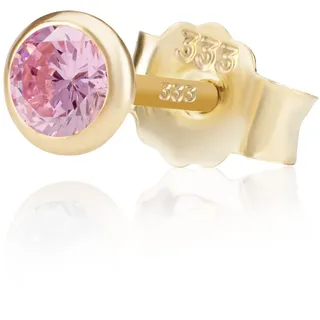 NKlaus Ohrstecker Zirkonia Pink 333 Gelbgold 8 Karat 4,0mm Damen, 1 Stück