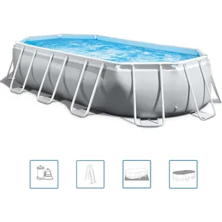 Intex Prism Frame Swimmingpool-Set Oval 503x274x122 cm 26796GN - Blau
