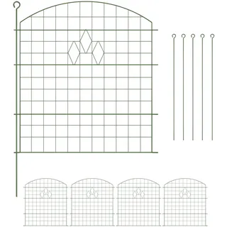 Relaxdays Teichzaun 78 x 76 cm 5 Stück grün
