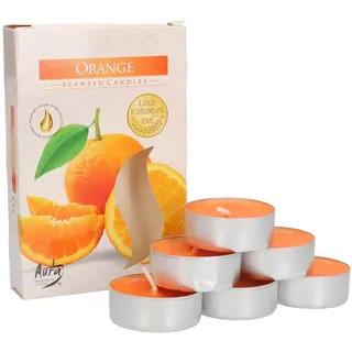 KOTARBAU® 6er Pack Duftkerzen Teelichter Orange Duftteelichter Brenndauer 4 Stunden (Orange)