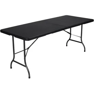 Perel Klapptisch 180 x 75 x 74 cm Schwarz/Weiß