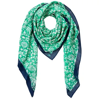 camel active Damen Schal aus reiner Baumwolle Grün AOP, womenswear-OS