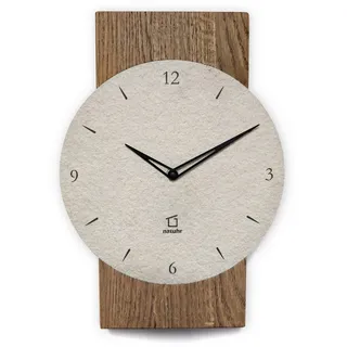 Natuhr 18NU1-10-3 Funk-Wanduhr Großglockner Massivholz Eiche Sandstein