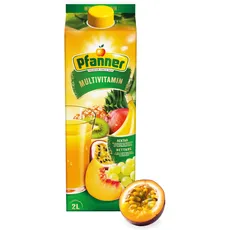 Pfanner Multivitamin (1 x 2 l) - 50% Fruchtgehalt – Multi Nektar aus 13 Früchten - Fruchtnektar im Vorratspack